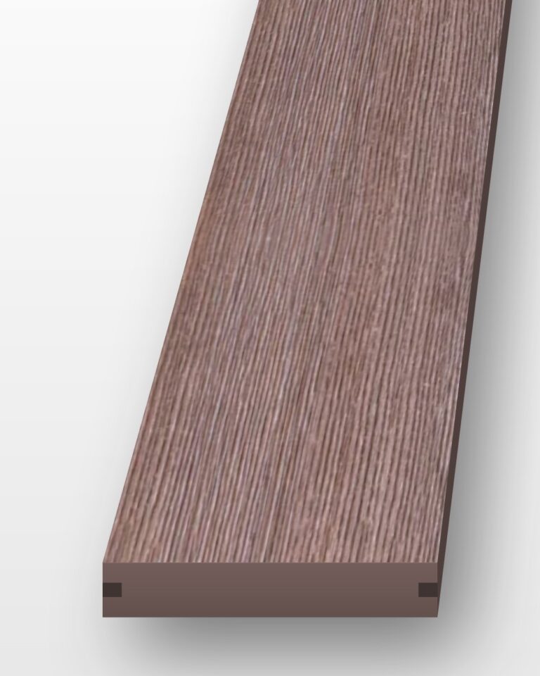 Modelo Prime composite decking board in Merbau, 140 × 23 mm, brushed timber-grain finish