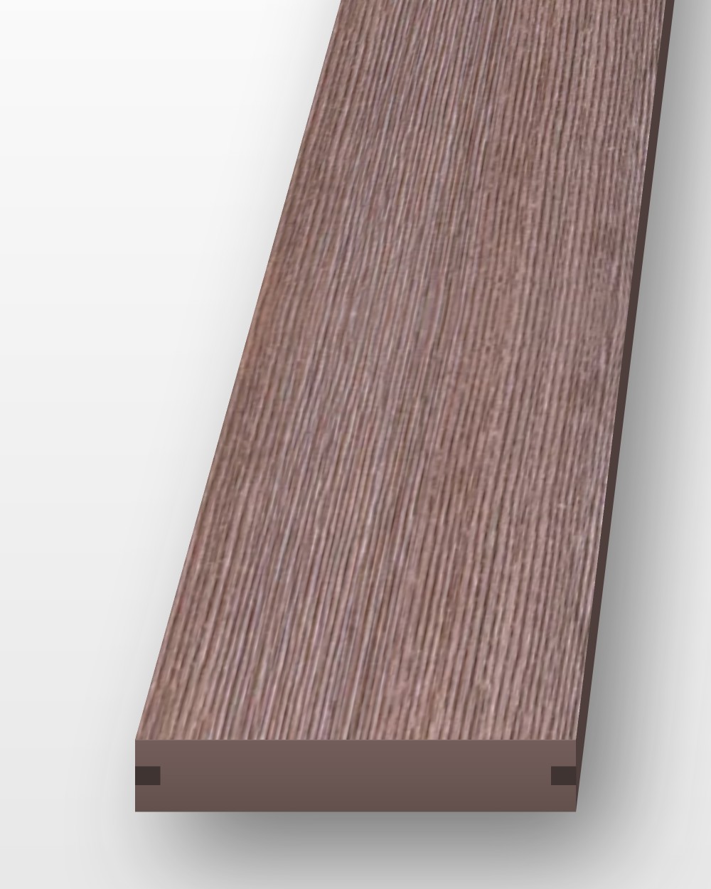 Modelo Prime composite decking board in Merbau, 140 × 23 mm, brushed timber-grain finish